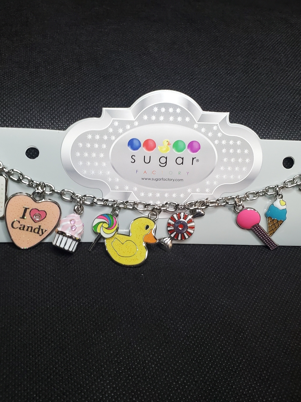 Sugar Factory Enamel I Love Candy Charm Bracelet from Las Vegas Store